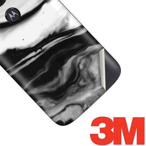 Black and White Marble Ink Moto E5 Play Skin